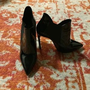 Yves Saint Laurent Patent Leather Heeled Boots